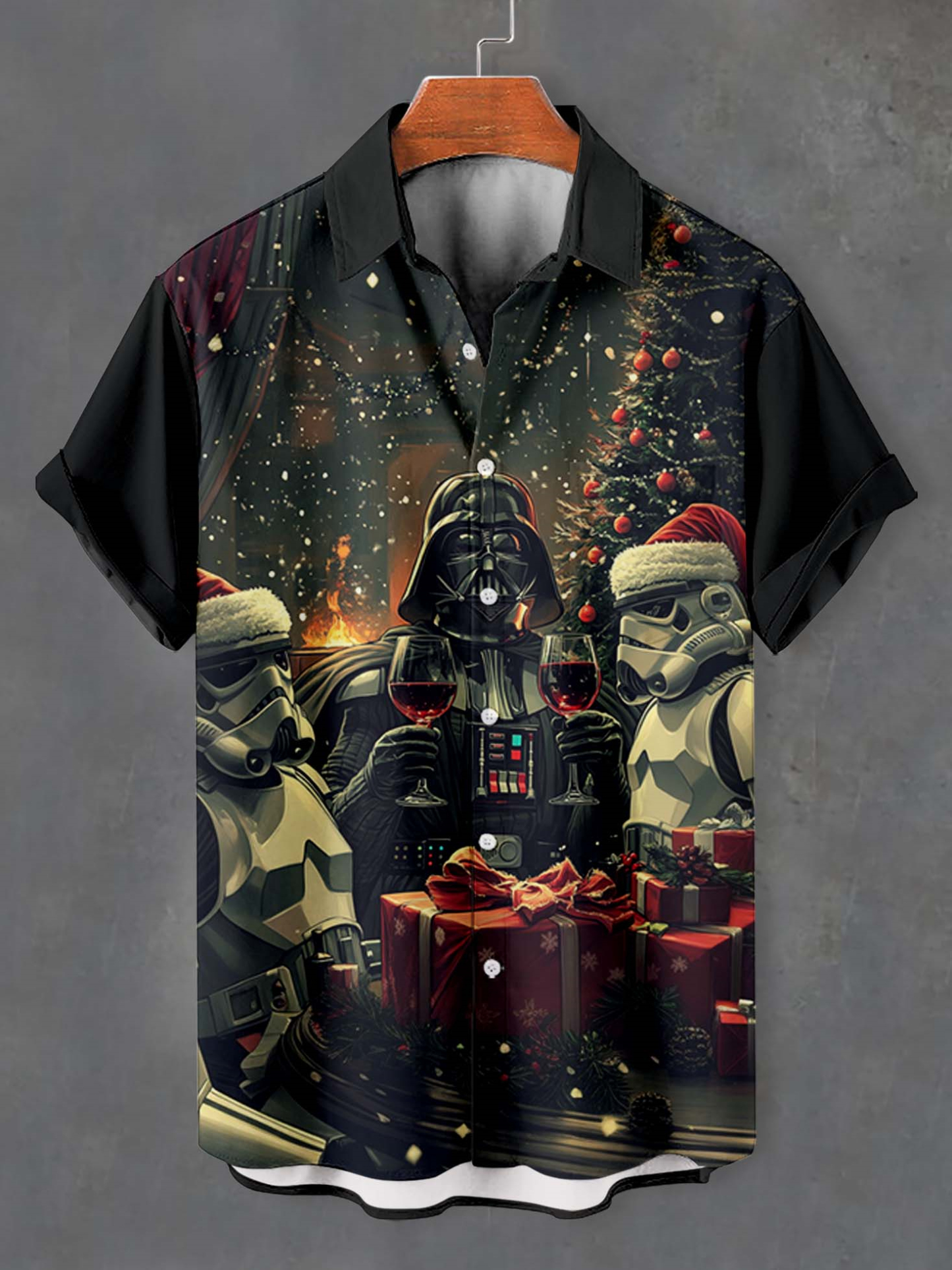 Men's Classic Movie Christmas Graphic Short Sleeve Shirt