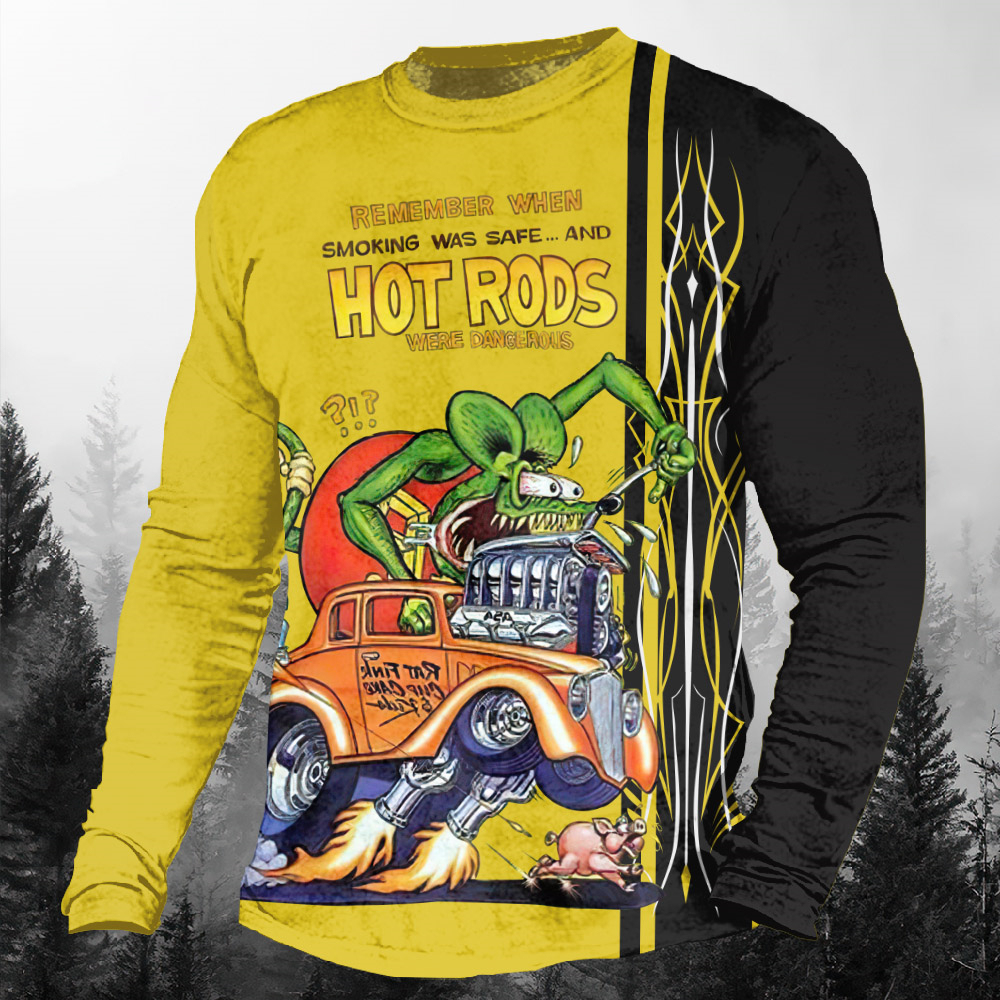 Men's Casual Cartoon Graphic Long Sleeve T-Shirt