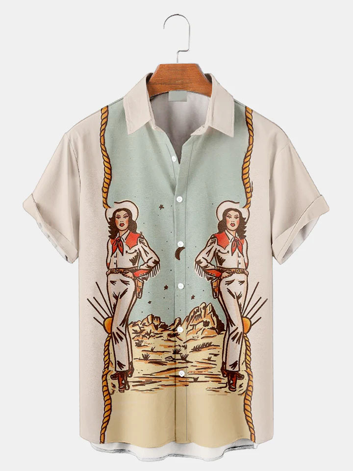 Men's Short Refreshing elegant hawaii Sleeve Shirt