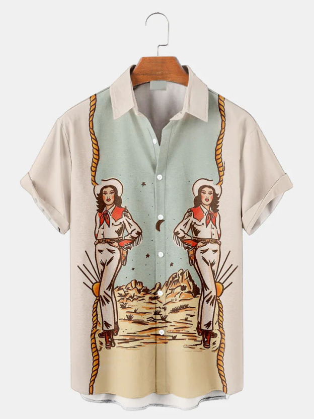 Men's Short Refreshing elegant hawaii Sleeve Shirt