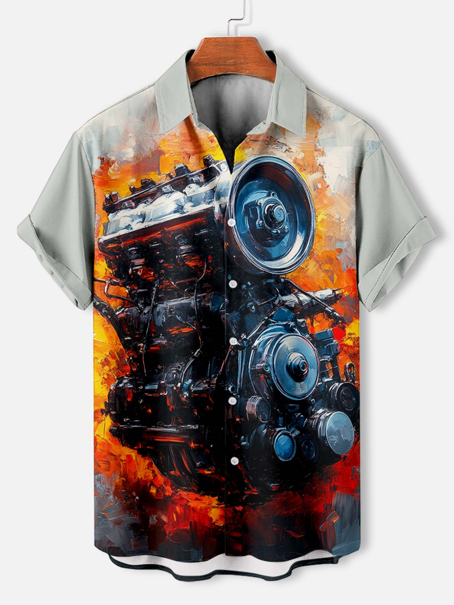Men's Mechanical Parts Graphic Short Sleeve Shirt
