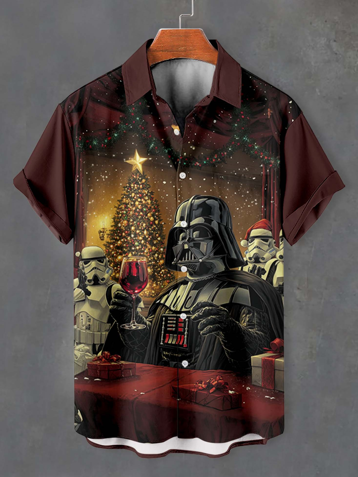 Men's Classic Movie Christmas Graphic Short Sleeve Shirt