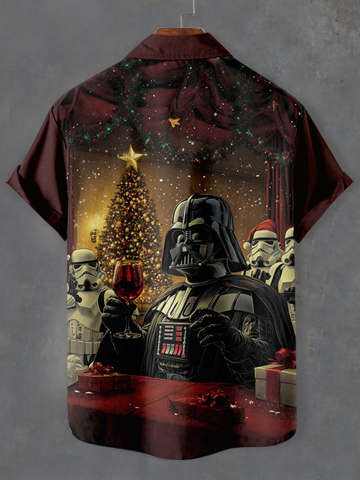 Men's Classic Movie Christmas Graphic Short Sleeve Shirt