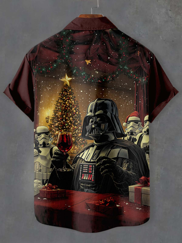 Men's Classic Movie Christmas Graphic Short Sleeve Shirt