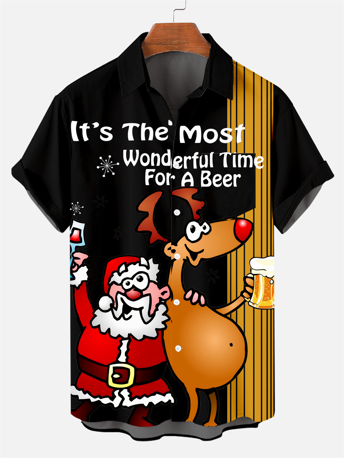 Men's Christmas The Most Wonderful Time For Drink Together Short-Sleev