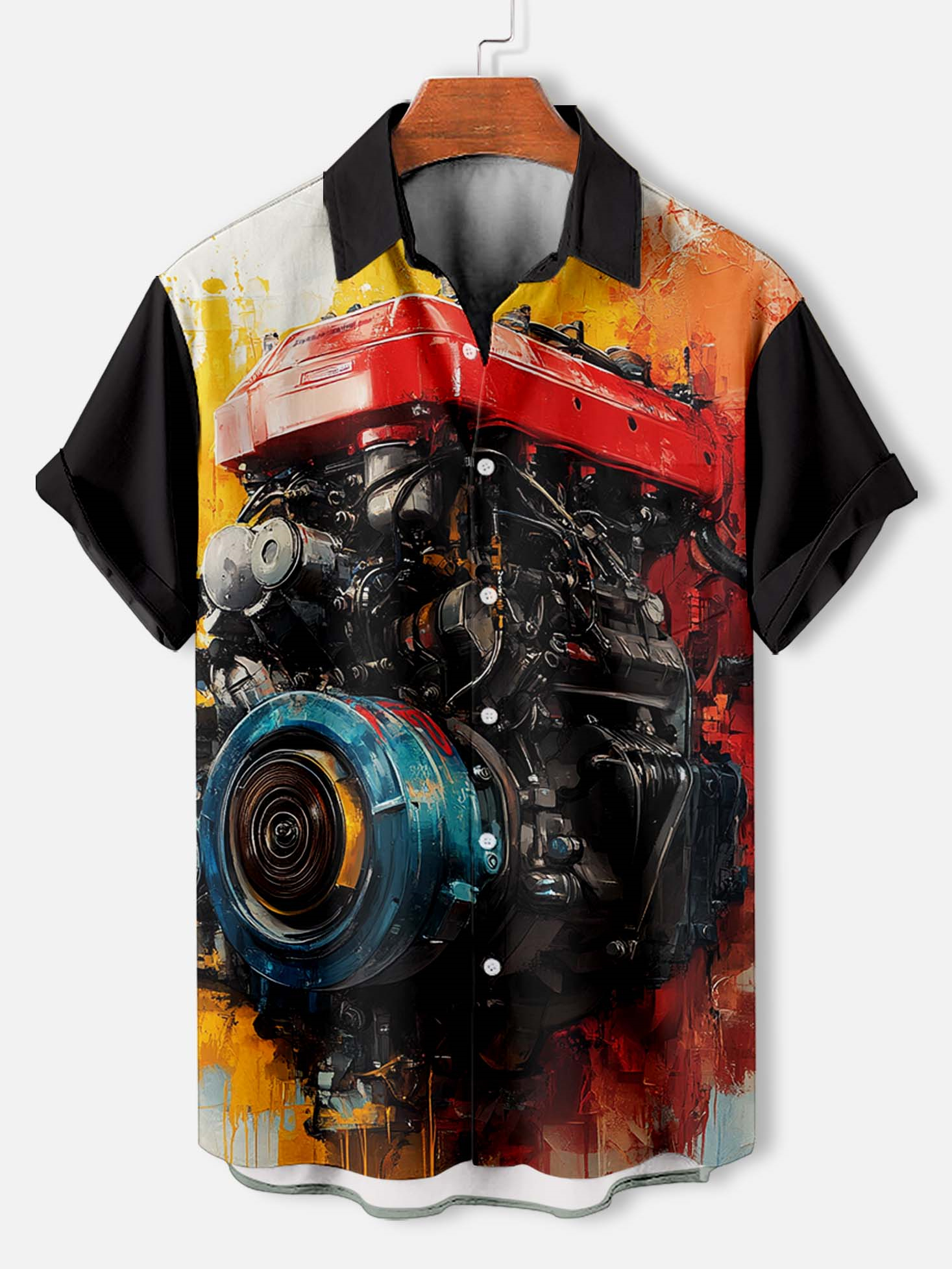 Men's Mechanical Parts Graphic Short Sleeve Shirt