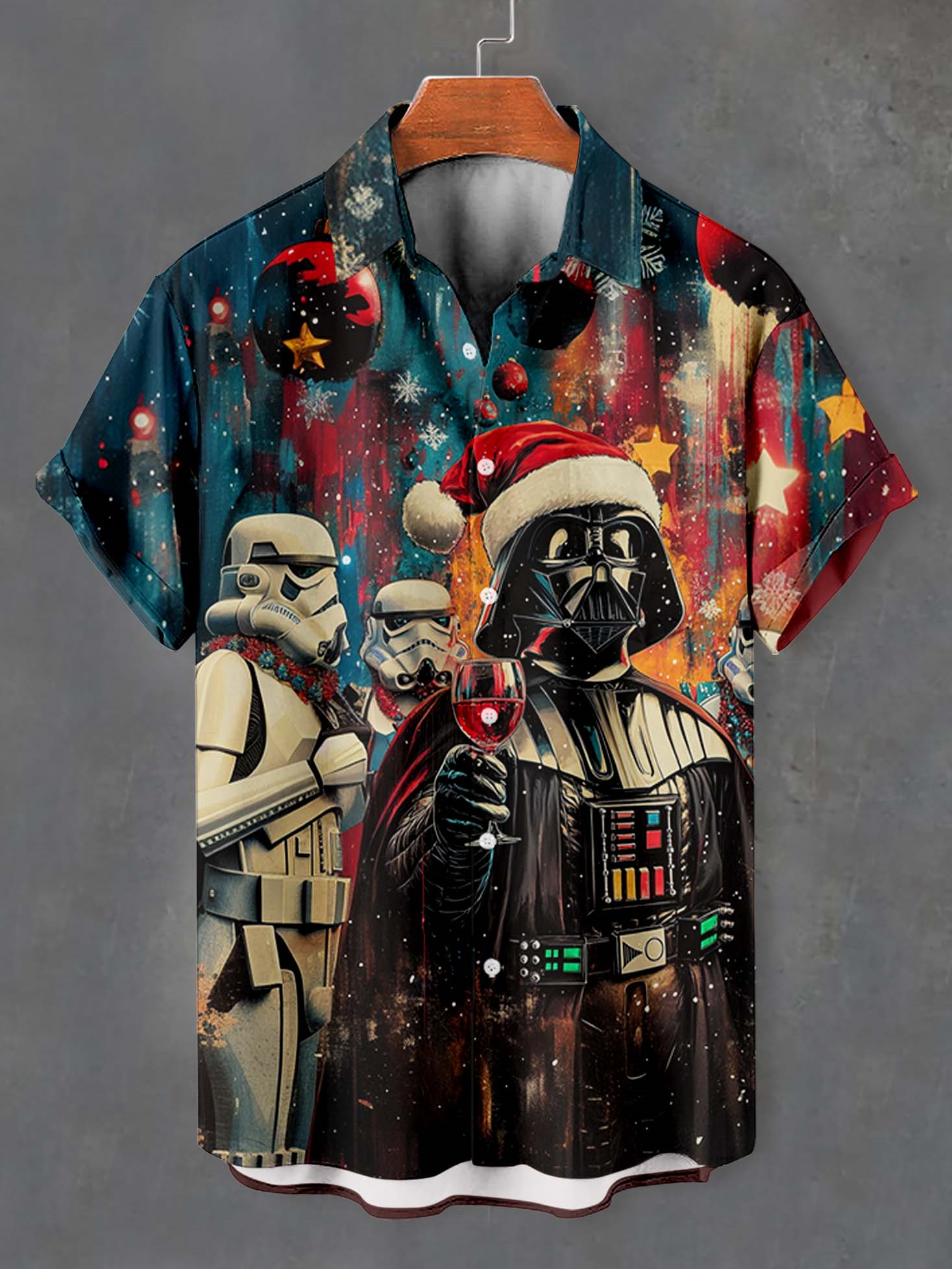 Men's Classic Movie Christmas Graphic Short Sleeve Shirt