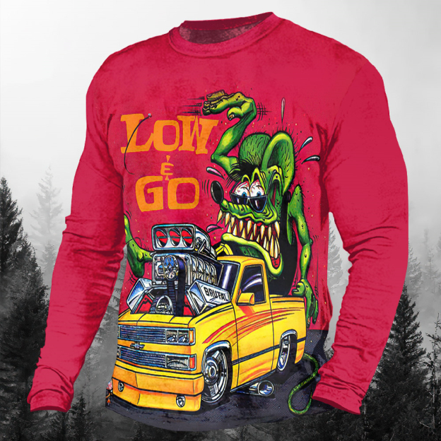 Men's Casual Cartoon Graphic Long Sleeve T-Shirt