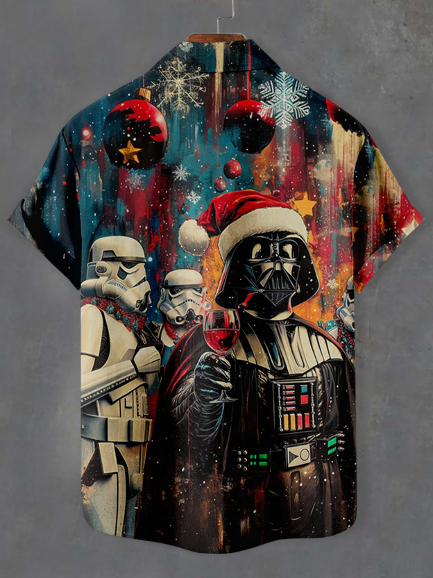 Men's Classic Movie Christmas Graphic Short Sleeve Shirt