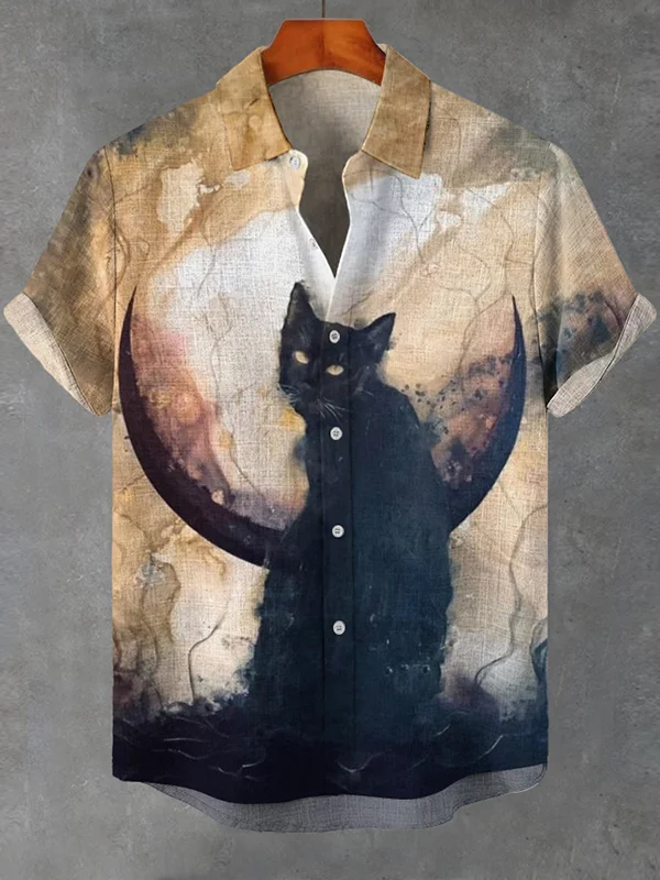 Men's Retro Halloween Short Sleeve Shirt