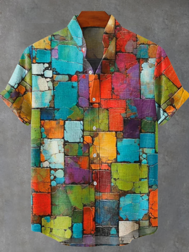 Men's Short Refreshing elegant hawaii Sleeve Shirt