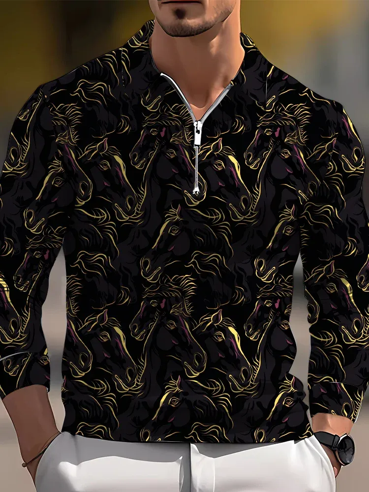 Stylish Blue Print Cotton Linen Shirt