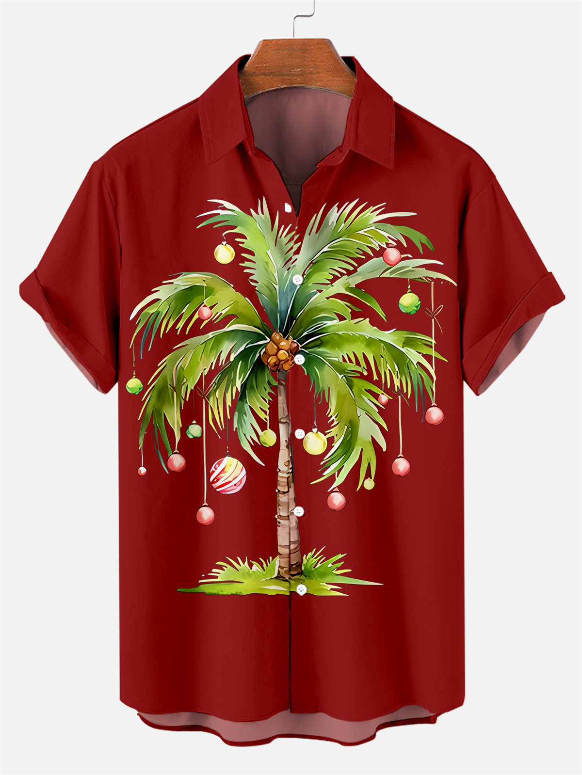 Happy New Year Christmas tree Christmas tree pattern Short Sleeve Shir