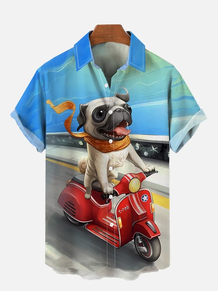 Funny Animal Print Short Sleeve Shirt