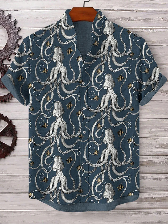 Ocean Creature Graphic Short Sleeve Shirt