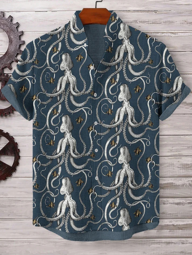 Ocean Creature Graphic Short Sleeve Shirt