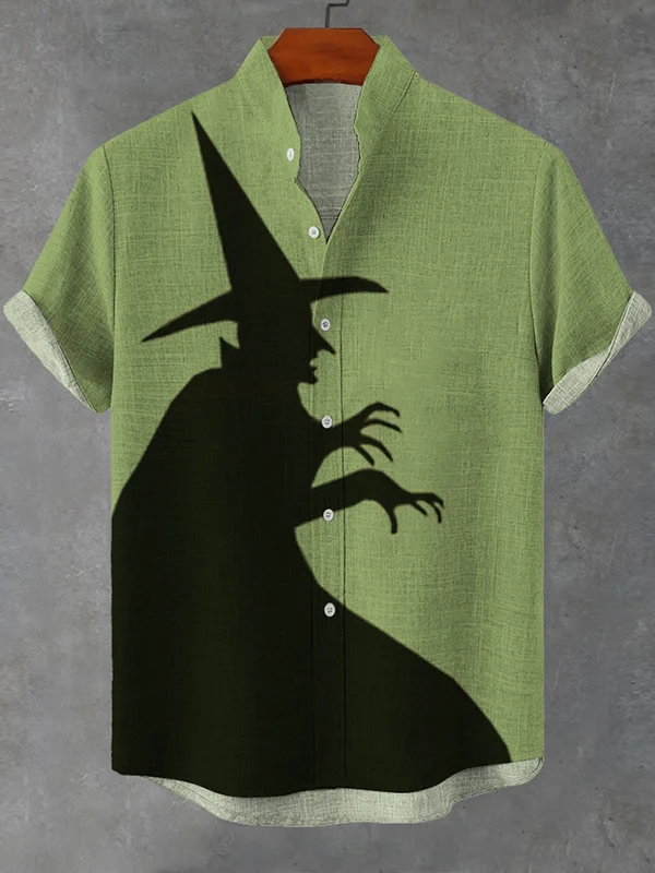 Men's Retro Halloween Short Sleeve Shirt