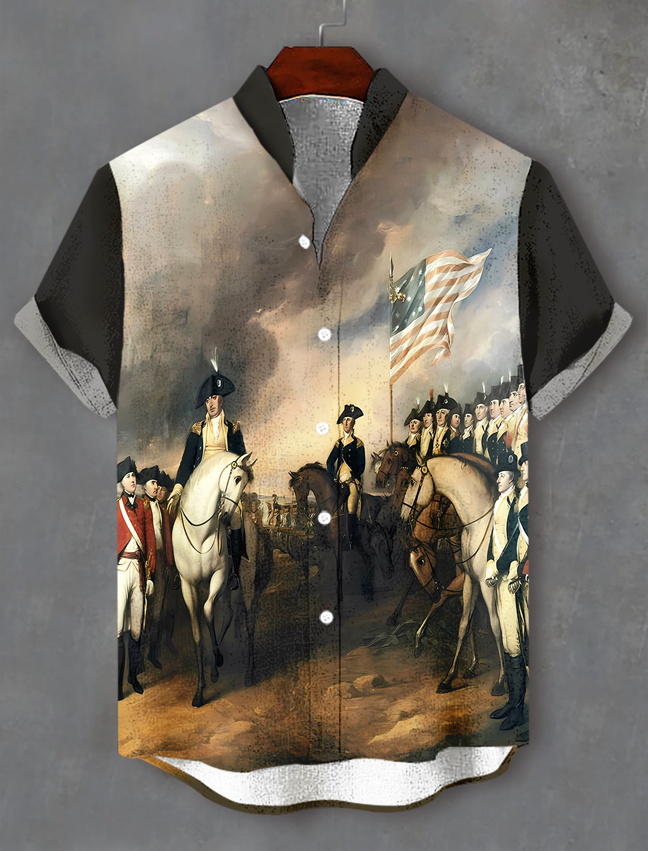 Men's American Revolutionary War Illustration short sleeve shirt