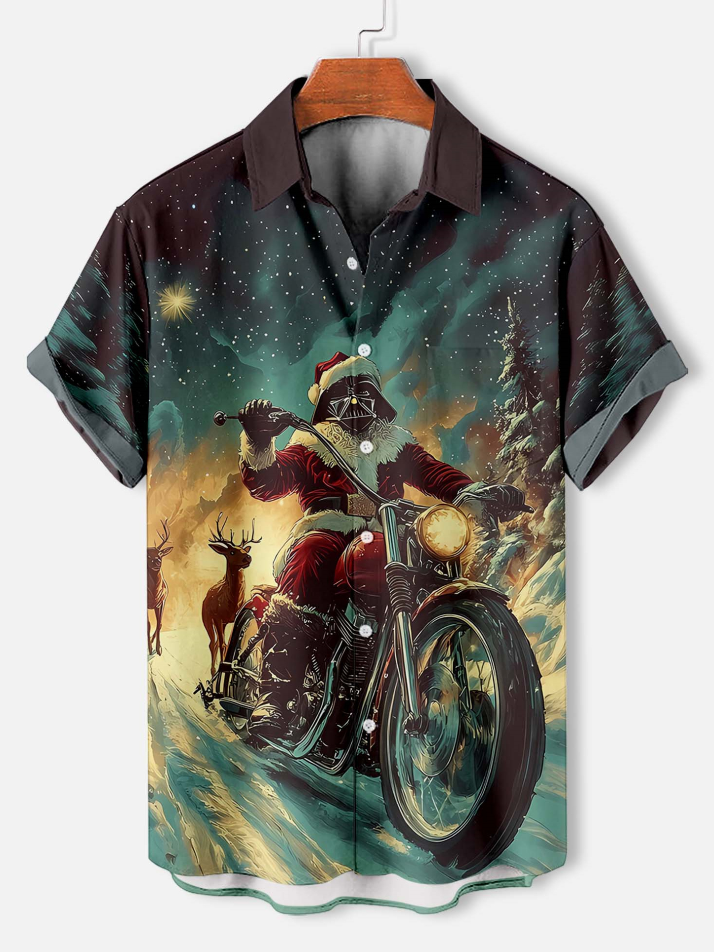 Men's Classic Movie Christmas Graphic Short Sleeve Shirt