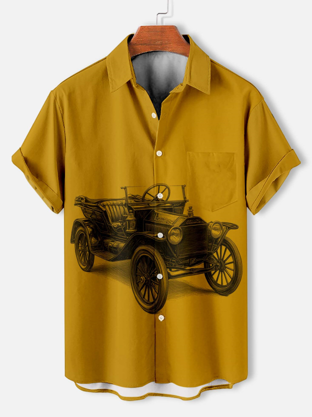 Men's Car Graphic Short Sleeve Shirt