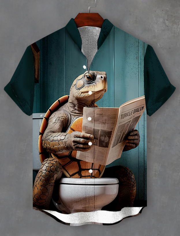 Men's Fun Animal Graphic Short Sleeve Shirt