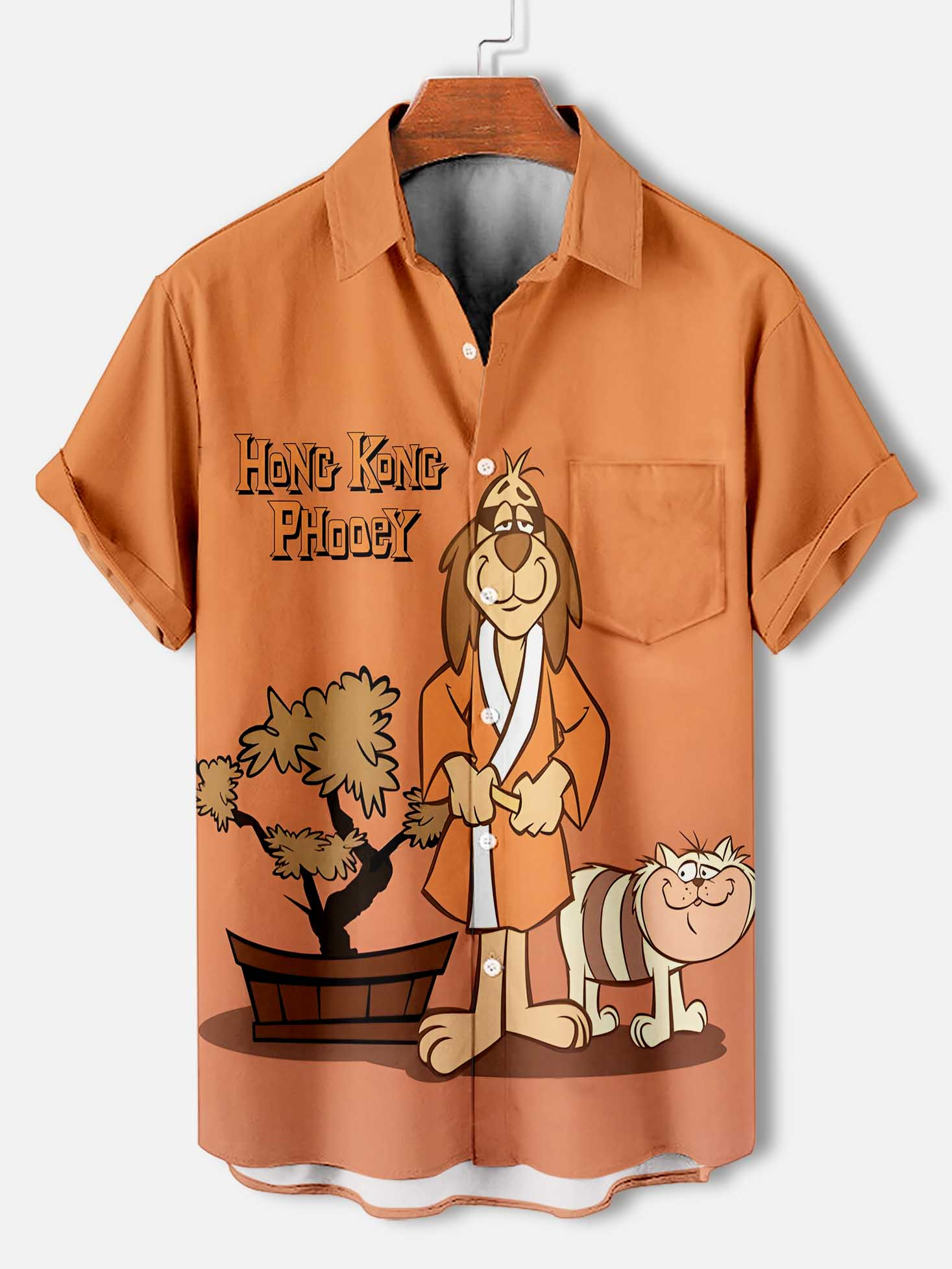 Men's Retro Anime Illustration Short Sleeve Shirt