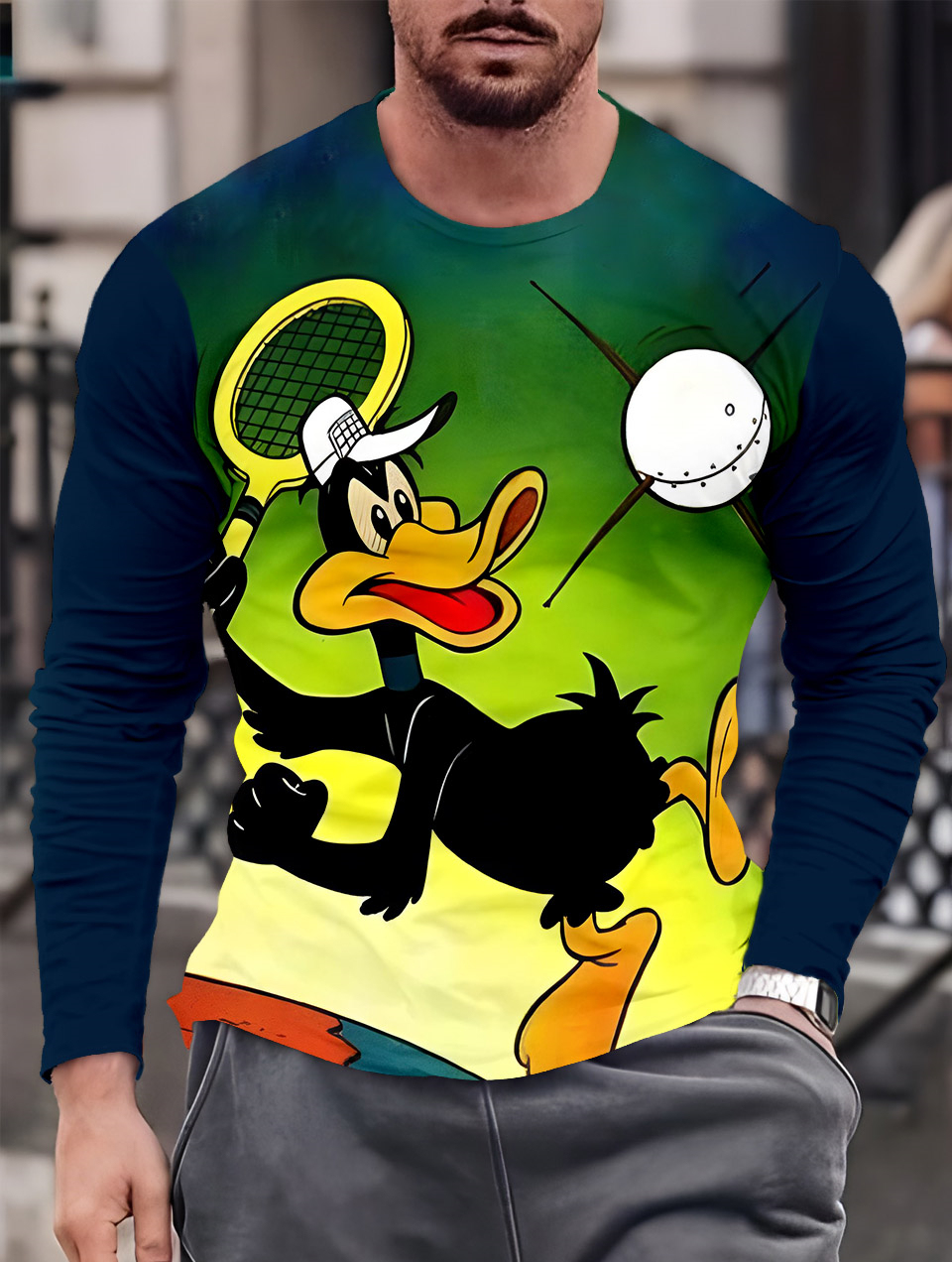 [Copy]Men's Casual Cartoon Graphic Long Sleeve T-Shirt