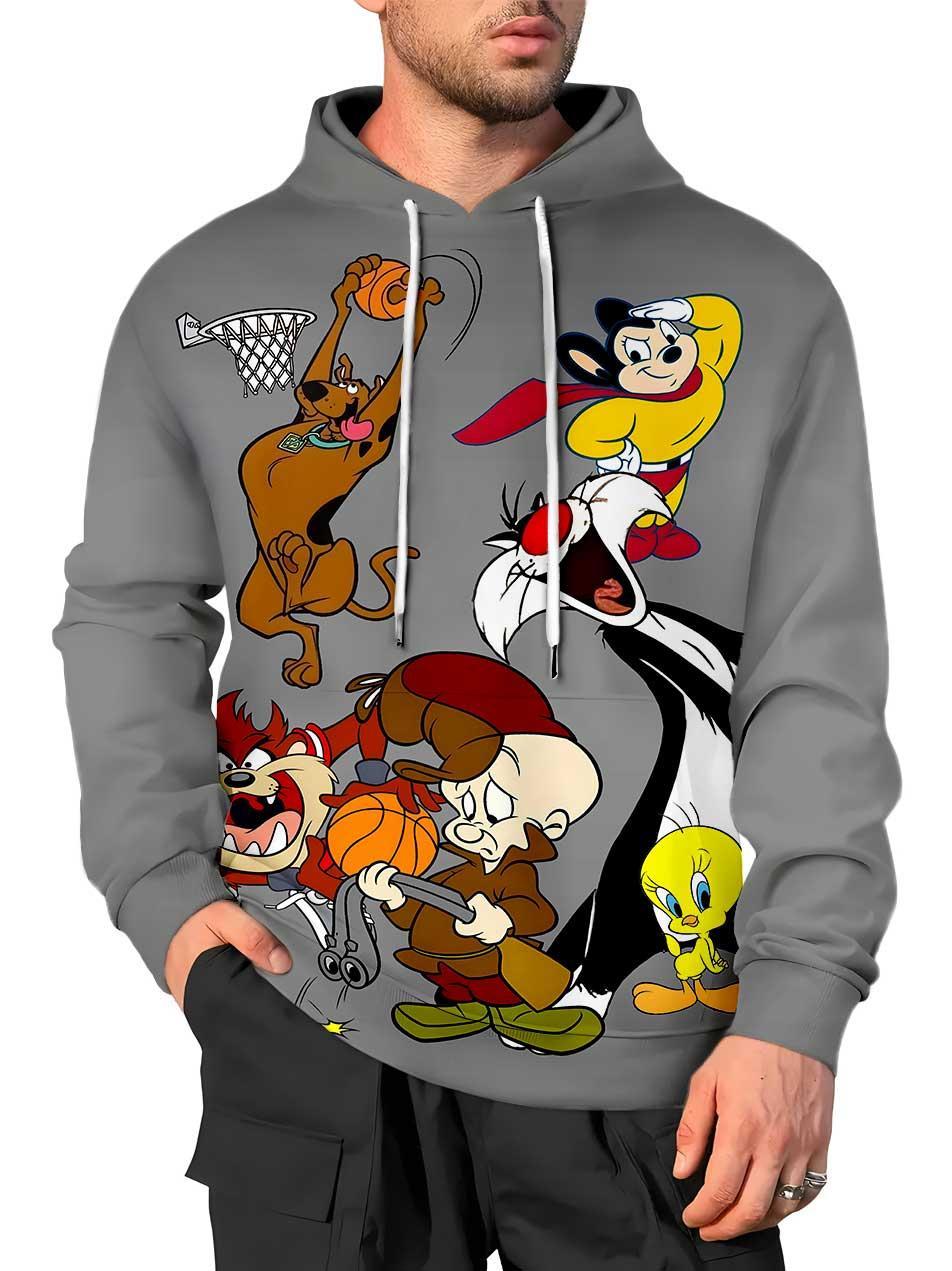 Men's Casual Art Cartoon Graphic Hoodie