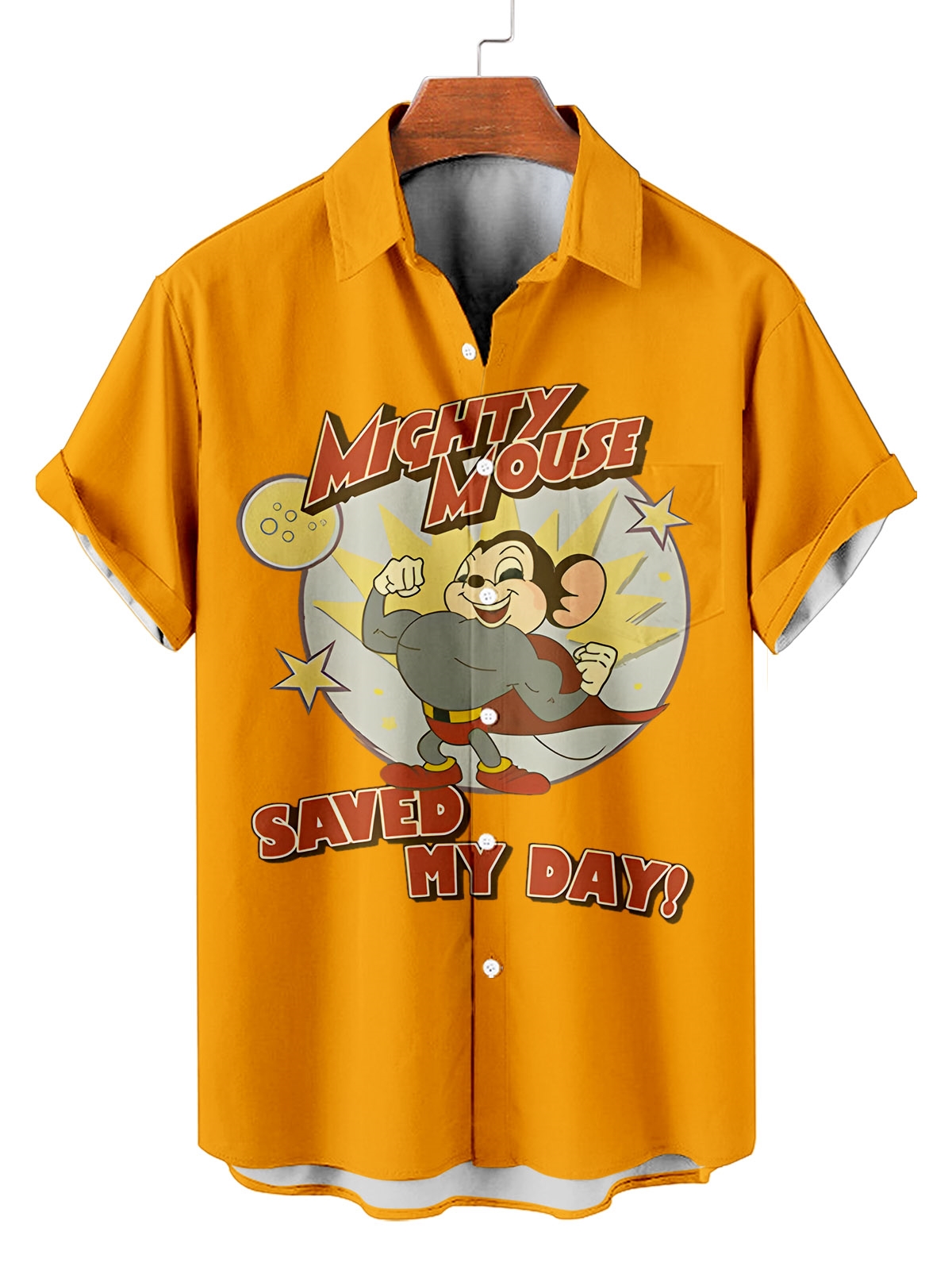 Classic Cartoon pattern short sleeved shirt
