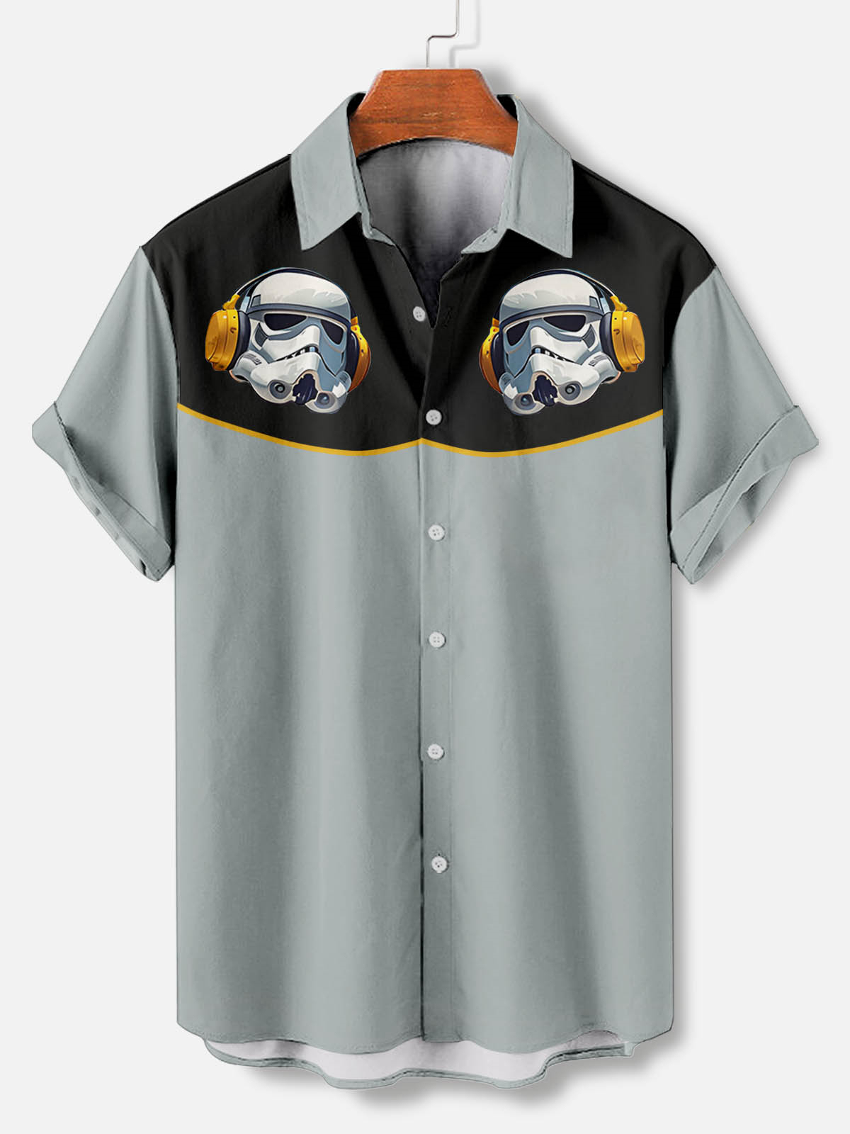 Men's Retro Art Cartoon Graphic Short Sleeve Shirt