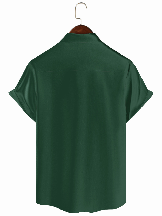 Men's Clover Patrick Holiday Printed Bowling Pocket Shirt