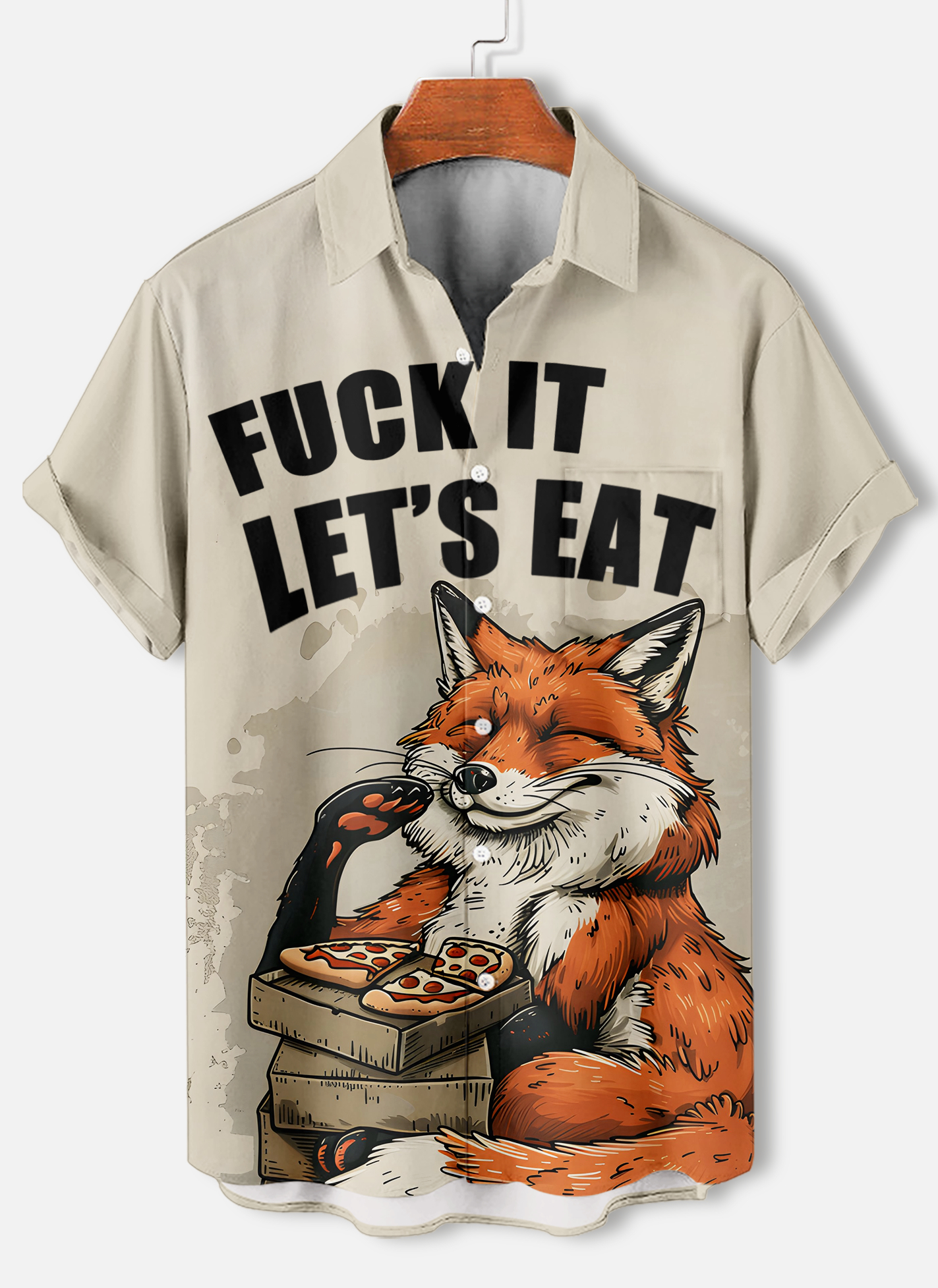 Men's funny cartoon animal slogan graphic short sleeve shirt