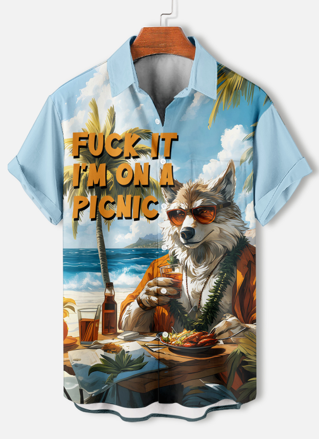 Men's Short Refreshing elegant hawaii Sleeve Shirt