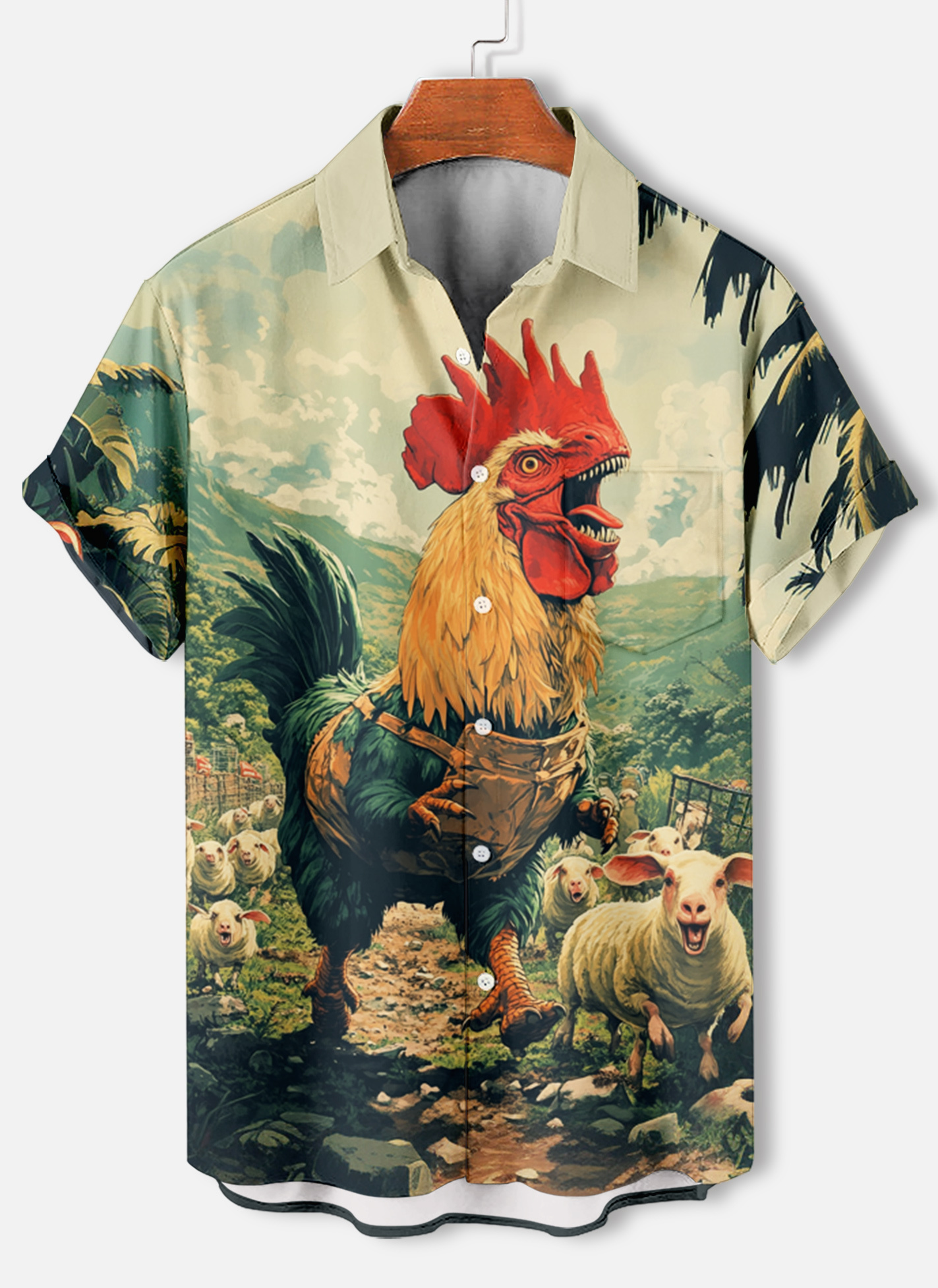 [Copy]Men's Classic Movie Godfather Animal Fun Graphic Short Sleeve Shirt