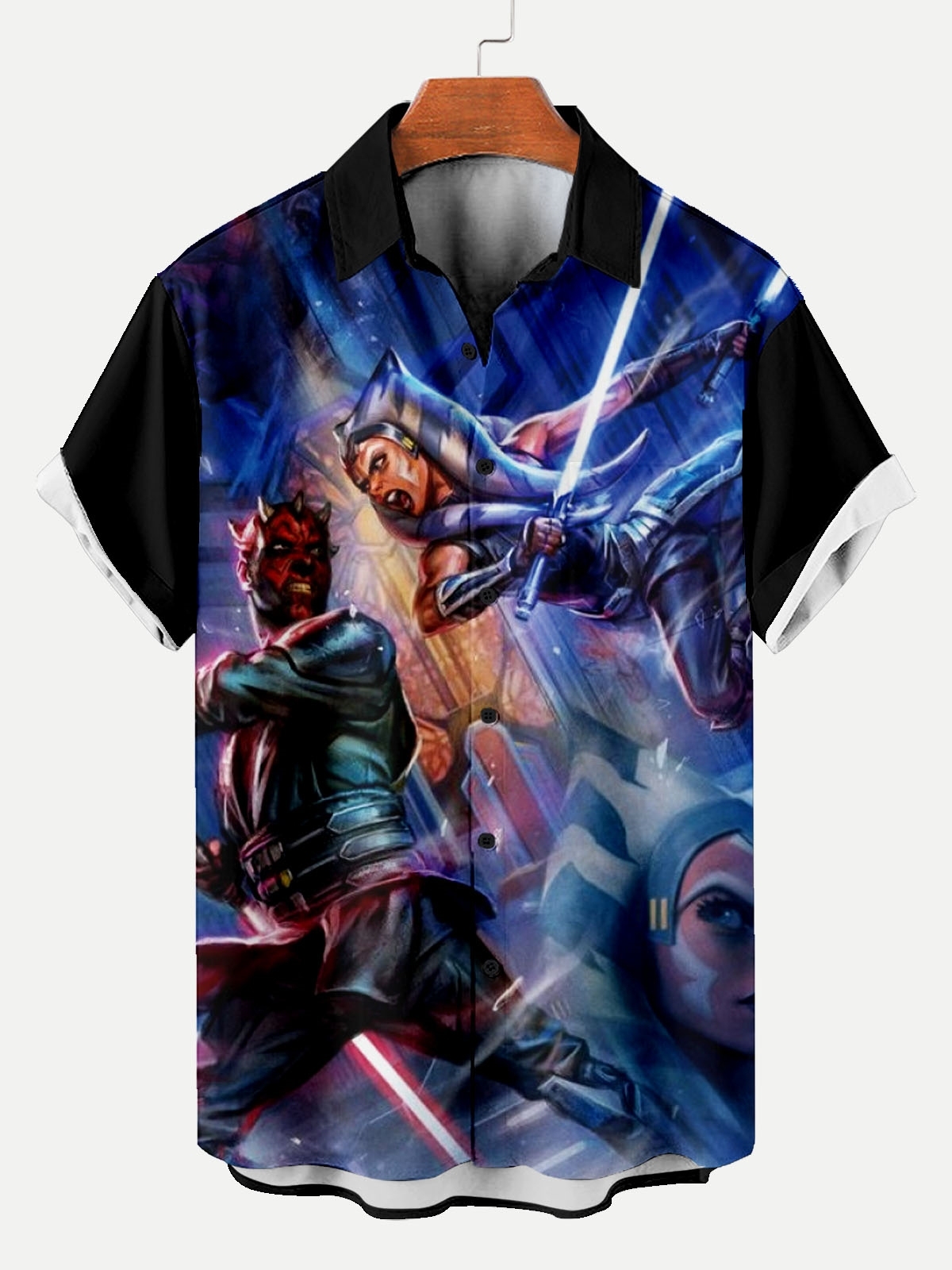 Reggae music skull pattern vacation casual short sleeved shirt