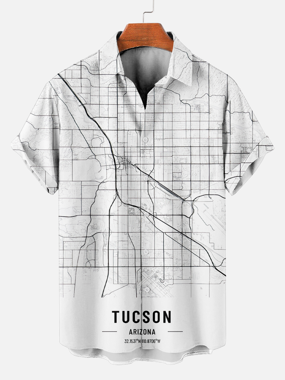 Men's Map Graphic Short Sleeve Shirt