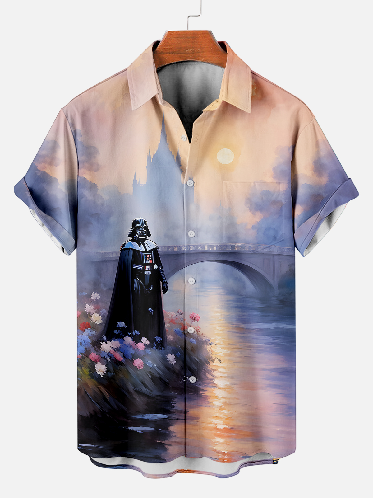 [Copy]Men's Vintage Witch Oil Painting Art Halloween Short Sleeve Shirt