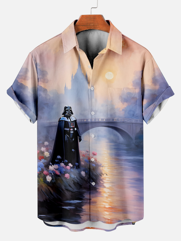 [Copy]Men's Vintage Witch Oil Painting Art Halloween Short Sleeve Shirt