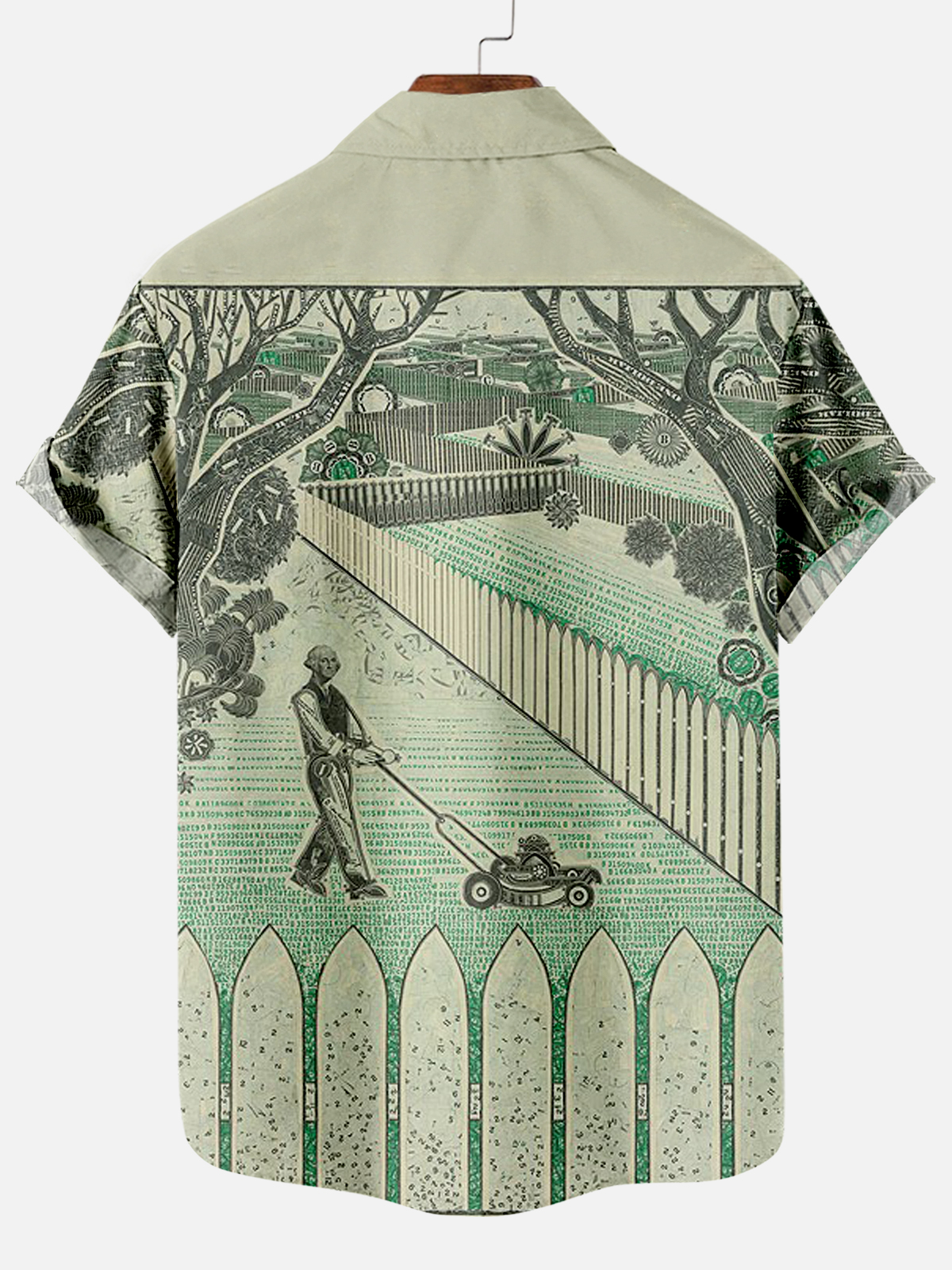Men's Dollar Pattern Art Short Sleeve Shirt