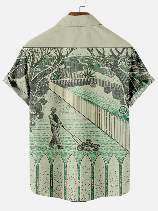 Men's Dollar Pattern Art Short Sleeve Shirt