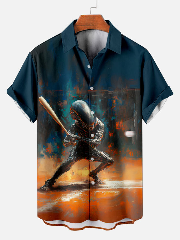 Men's Hawaiian Fun Little Yellow Duck Holiday Casual Short Sleeve Shir