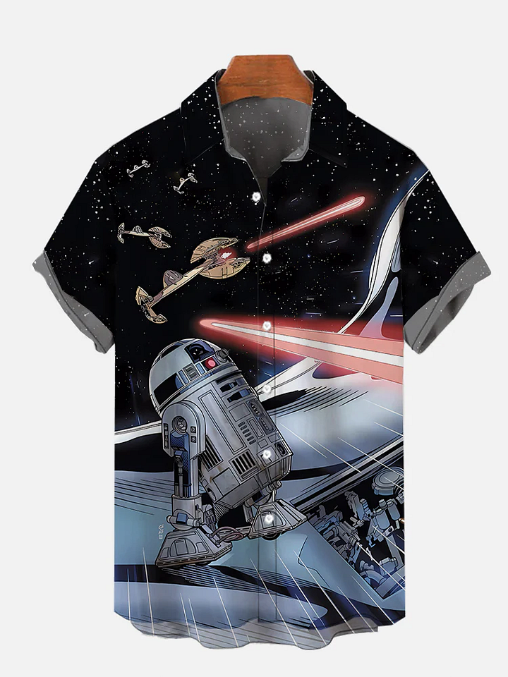 space combat graphic short sleeve shirt