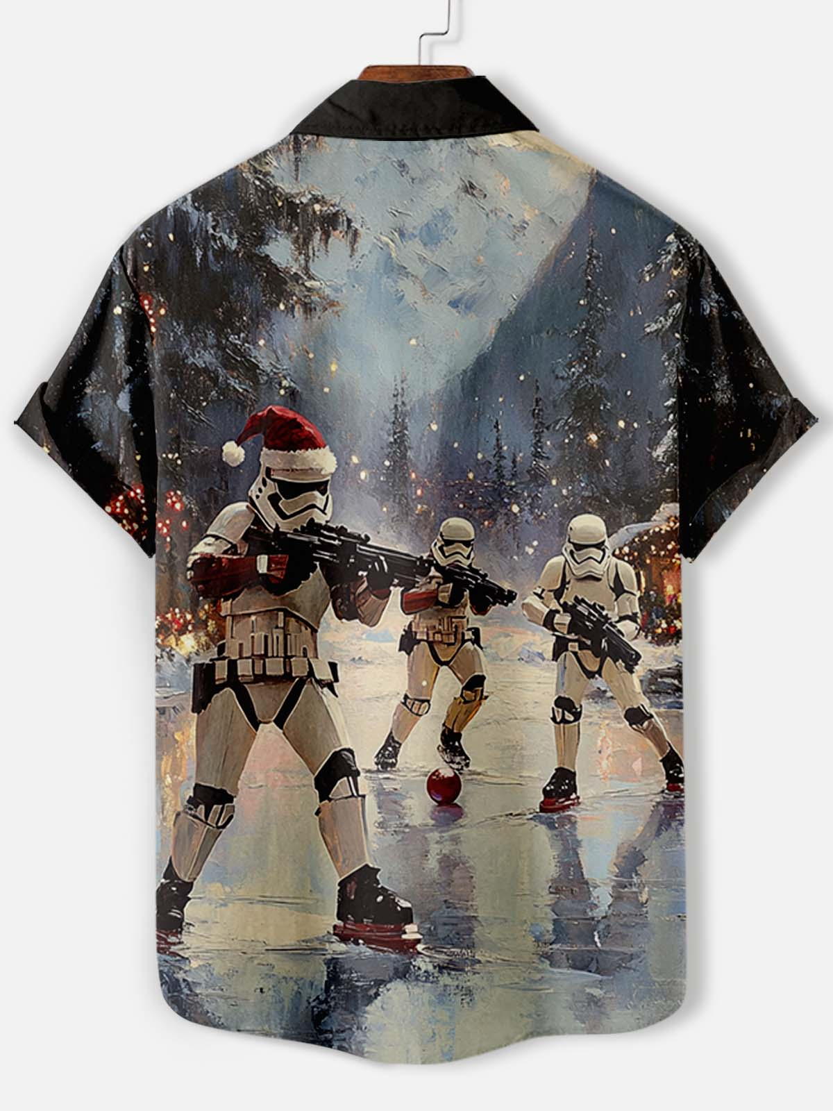 Men's Classic Movie Christmas Graphic Short Sleeve Shirt