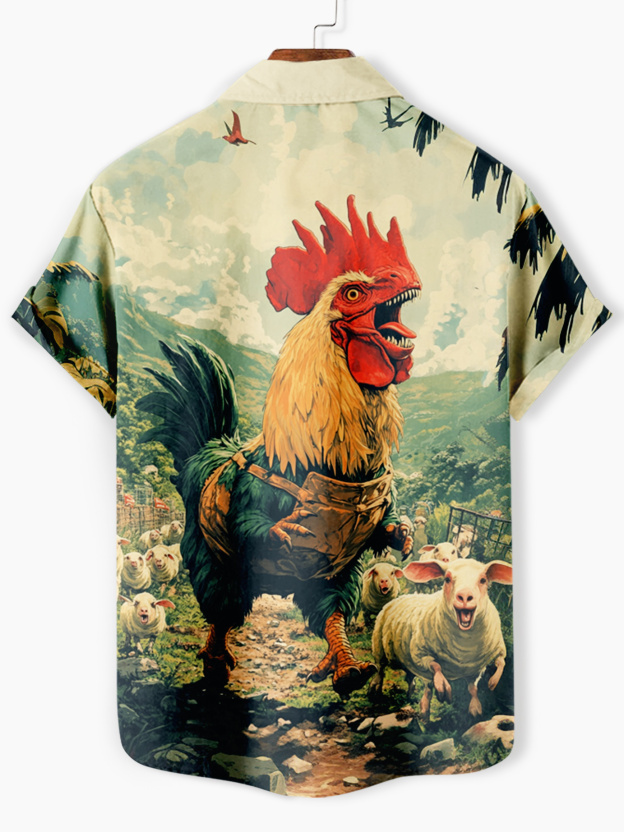 Men's Classic Movie Jurassic Park Animal Fun Graphic Short Sleeve Shirt