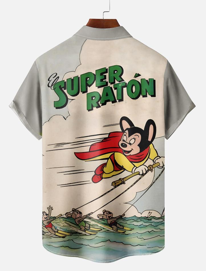 Classic Cartoon pattern short sleeved shirt
