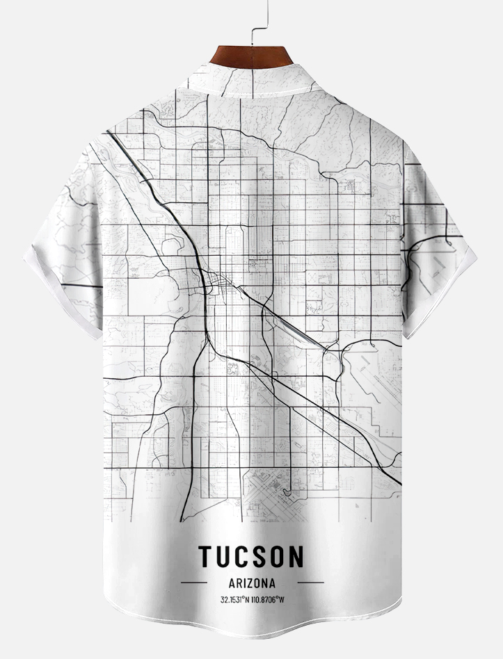Men's Map Graphic Short Sleeve Shirt