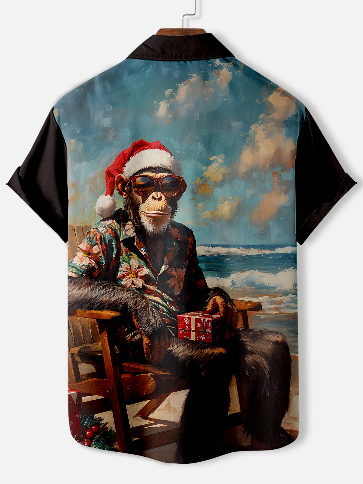 Men's Christmas Animal Graphic Short Sleeve Shirt