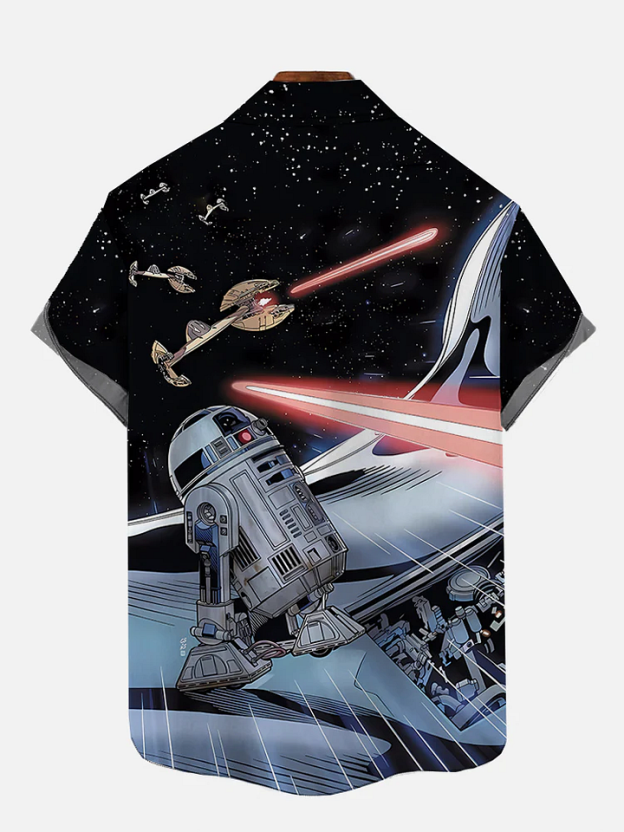 space combat graphic short sleeve shirt