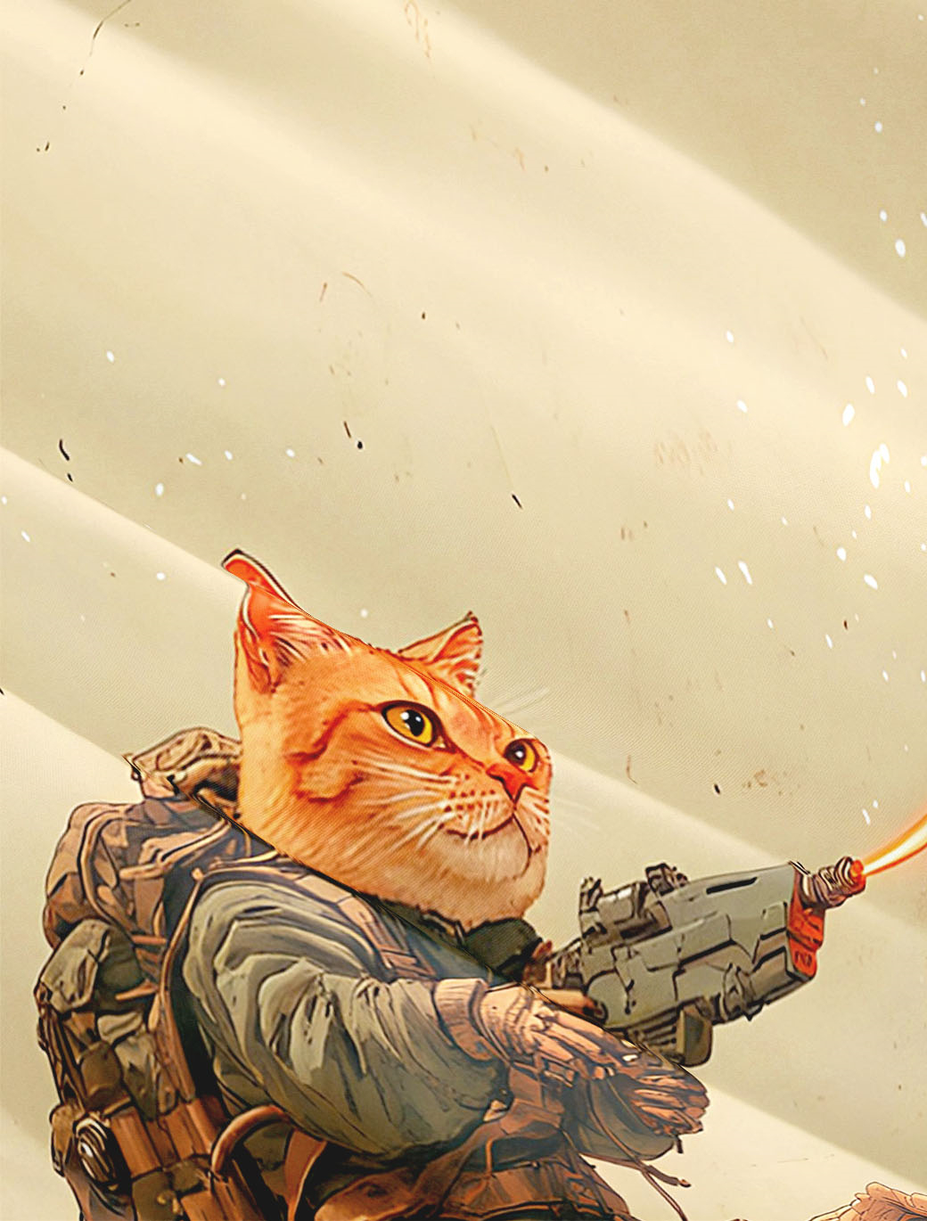 Men's Retro Cartoon Anime Cat Theme Short Sleeve Shirt