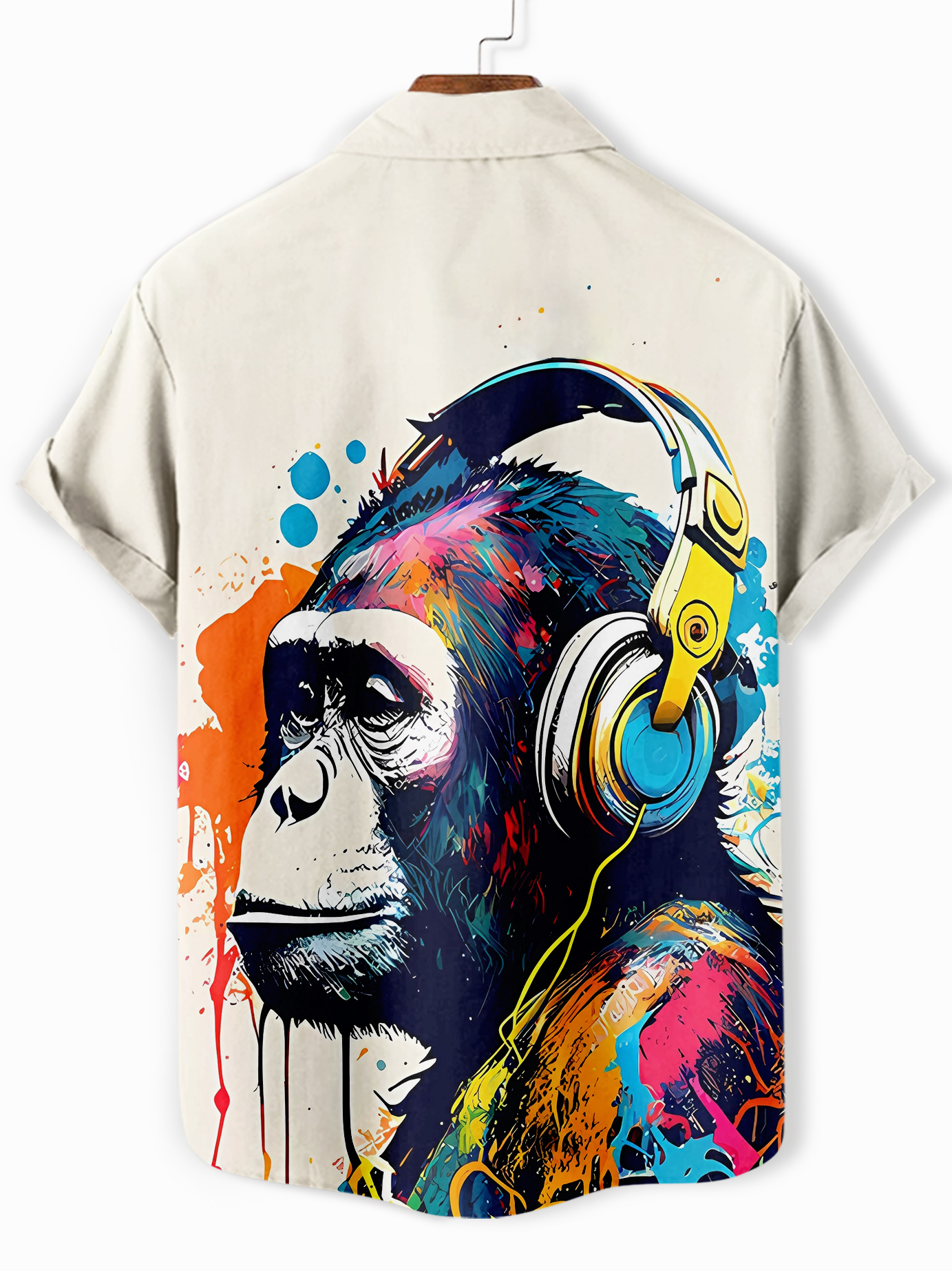 Men's Retro Fun Animal Orangutan Graphic Short Sleeve Shirt